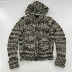 Vintage Calvin Klein knit hooded‎ cardigan sweater grunge golbincore cabin